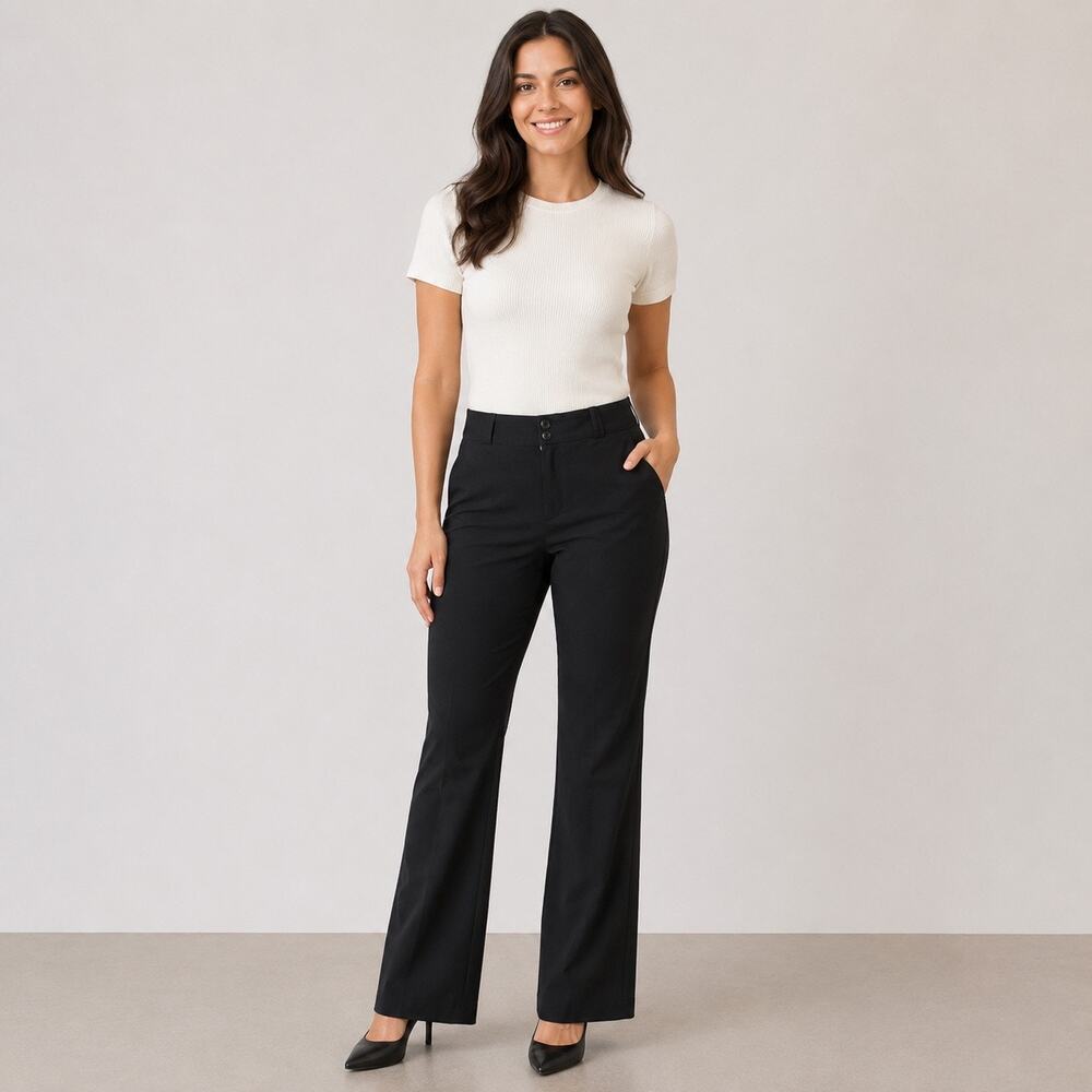 Banana Republic wool  black Martin bootcut dress pants with pockets. Women 8L